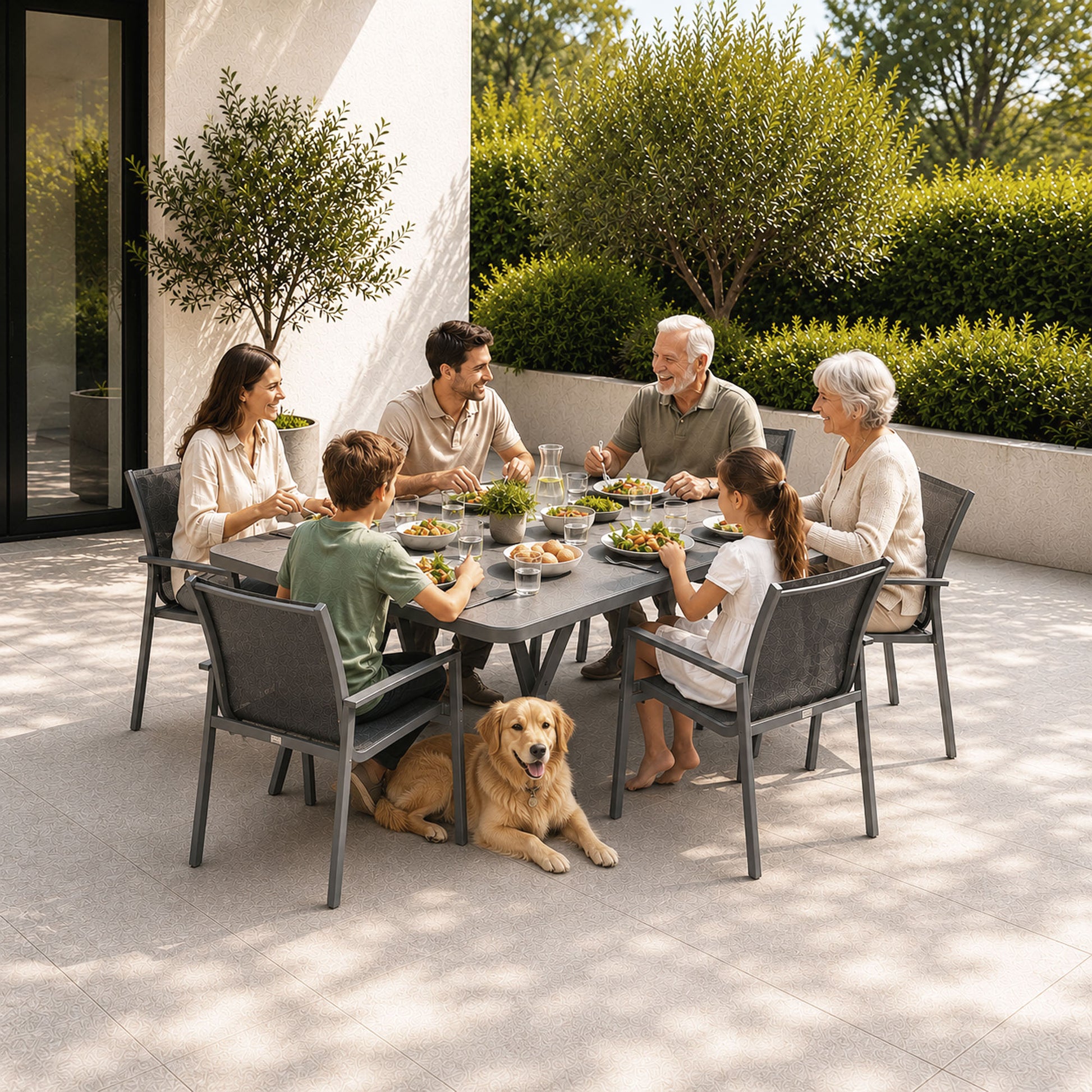Garda Dark Grey Dining Set