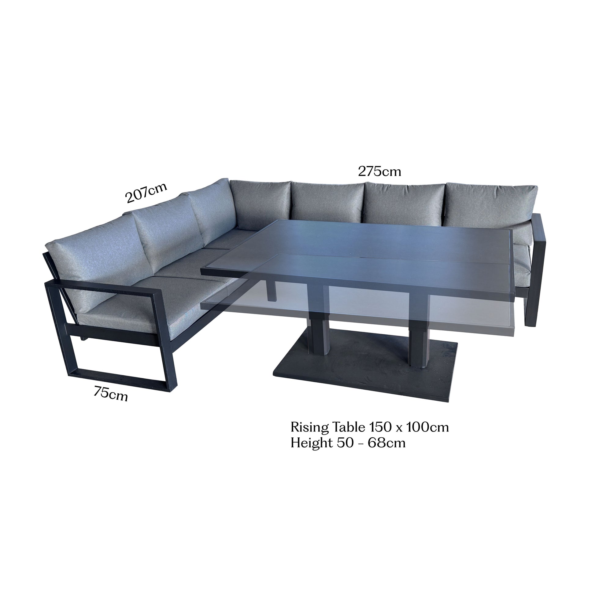Como Dark Grey L-Shaped Corner Set
