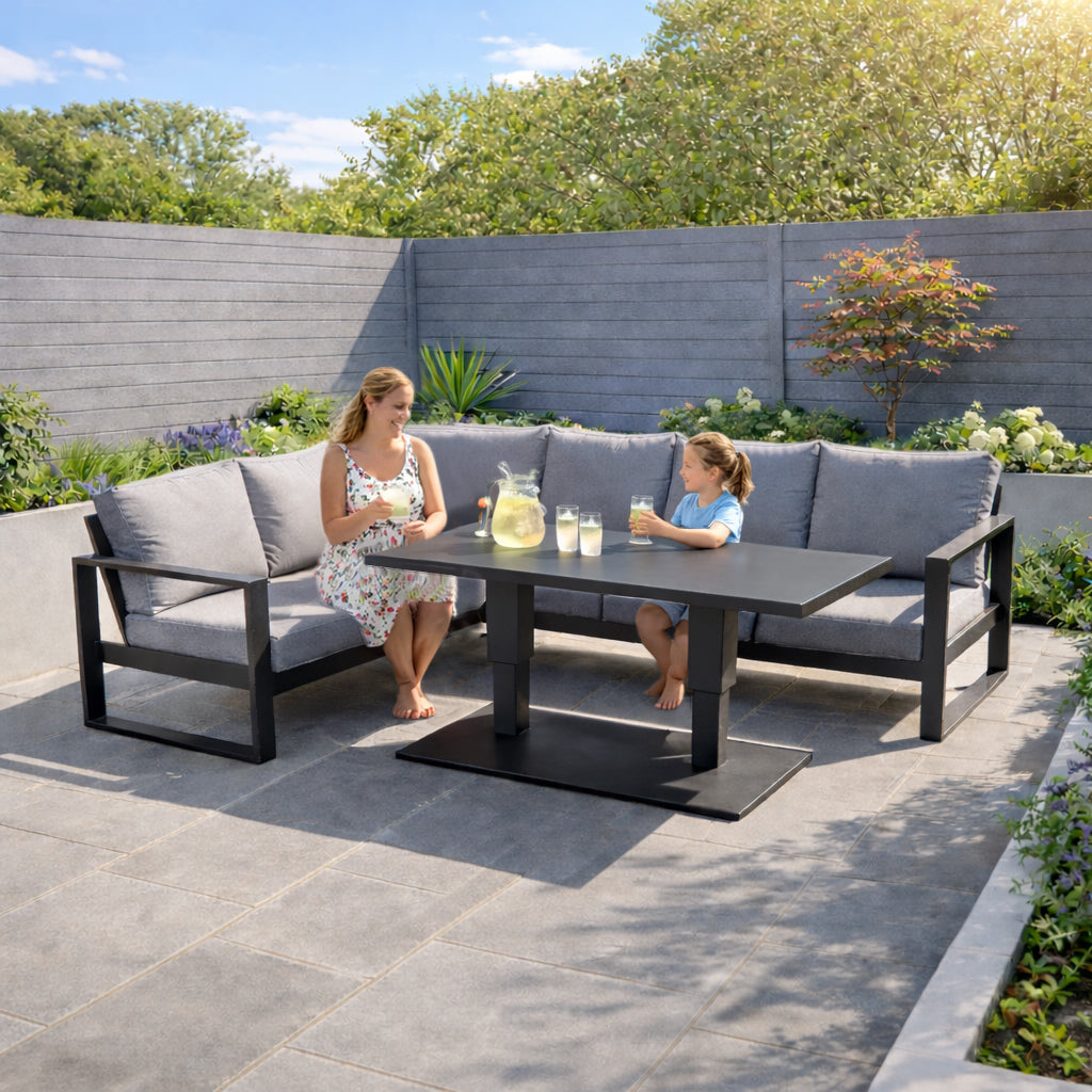 Como Dark Grey L-Shaped Corner Set