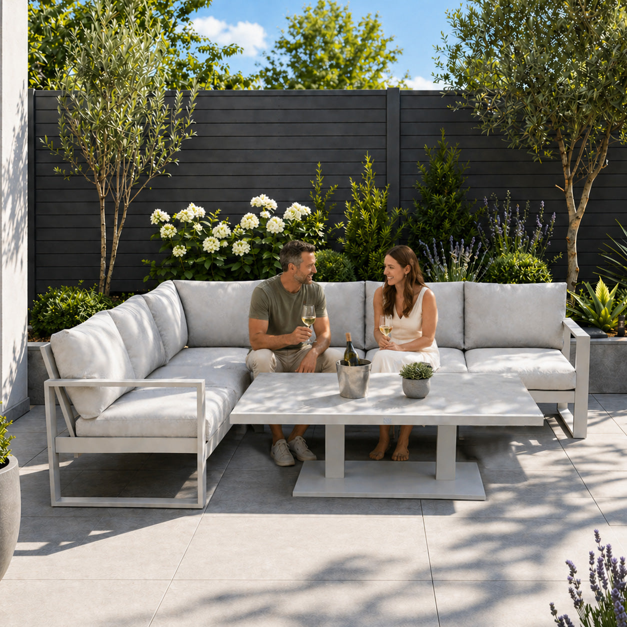 Como Stone L-Shaped Corner Set
