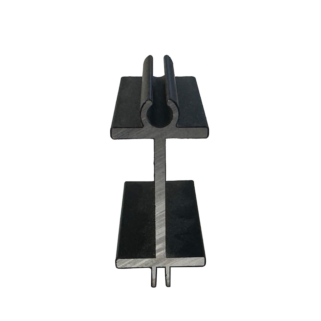 Front view of a Charcoal Aluminium Spacer on a white background.