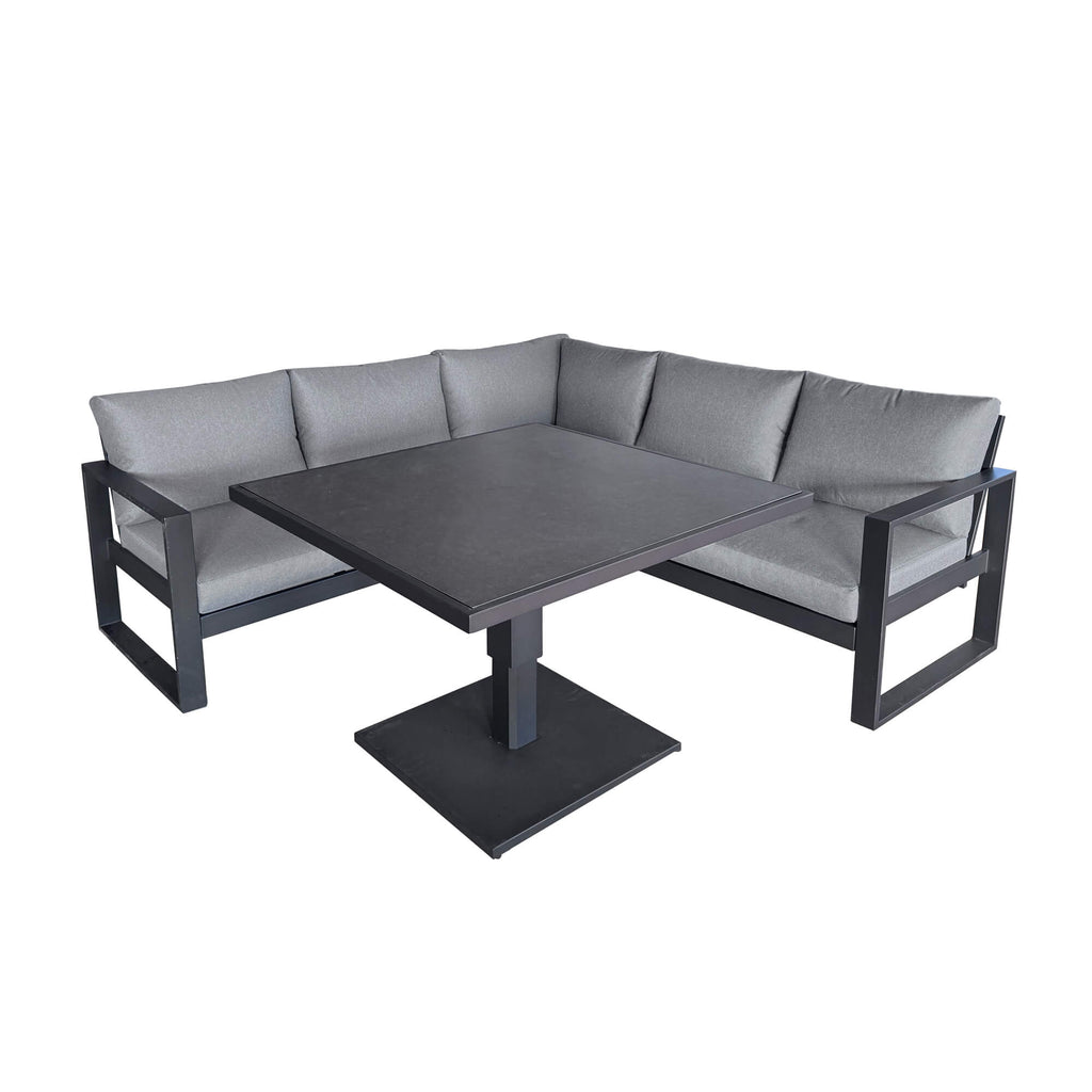 Como dark grey outdoor corner set on a white background.