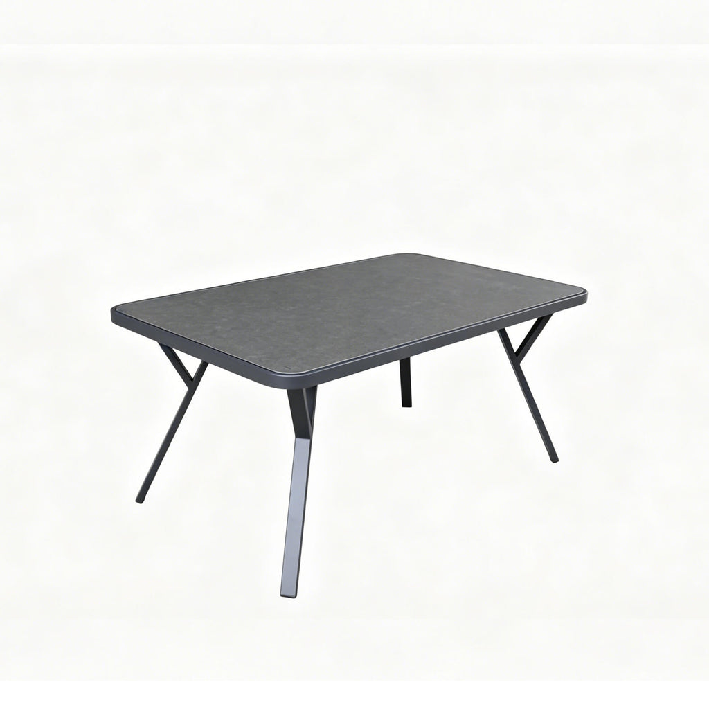 The Garda dark grey outdoor dining table shown on a plain white background.