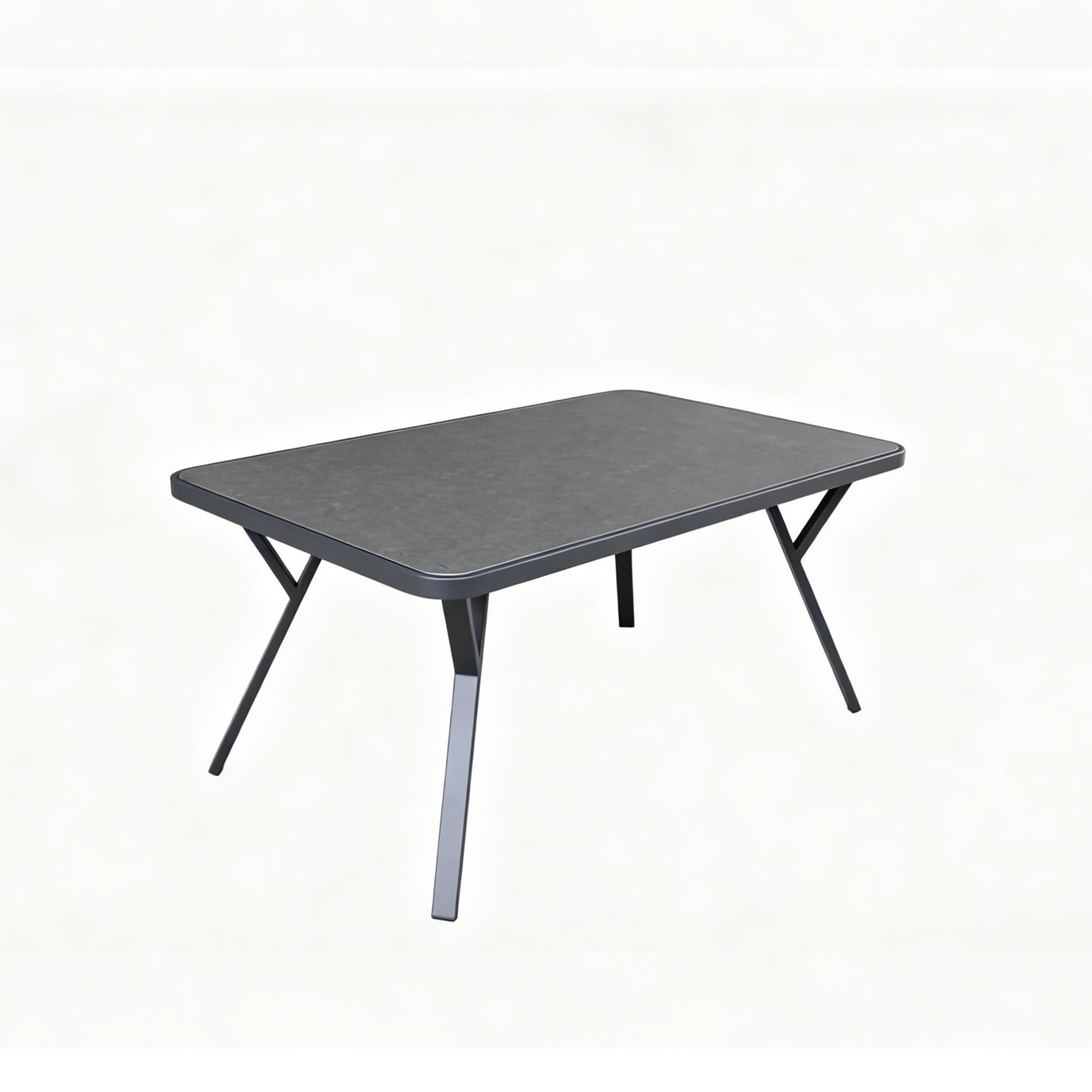 The Garda dark grey outdoor dining table shown on a plain white background.