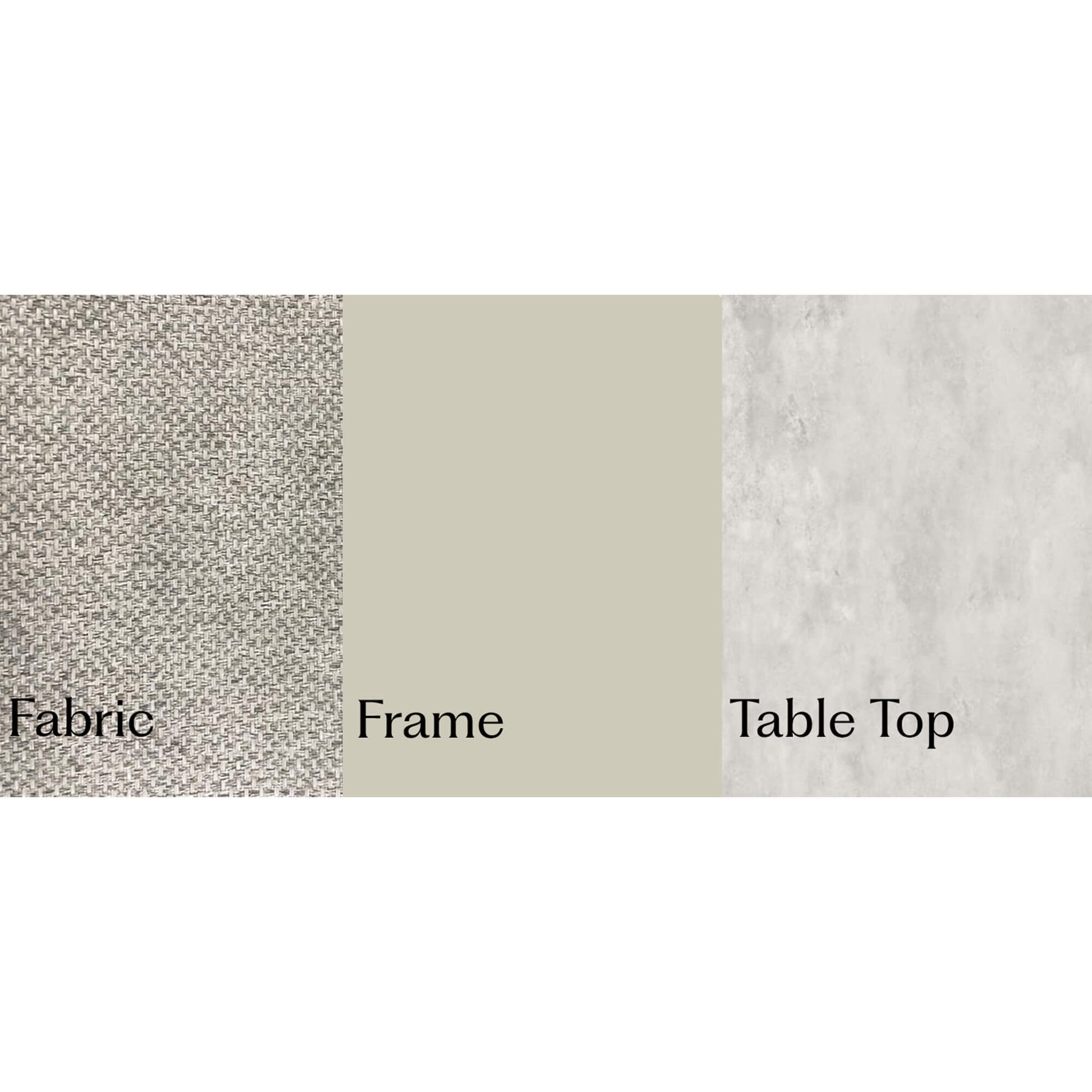 Colours of the Como stone outdoor furniture corner set on a white background.
